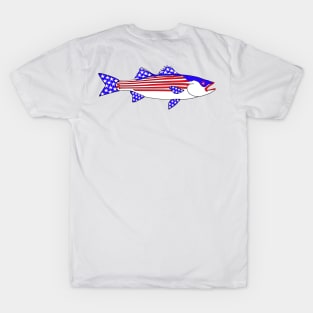 American Flag Striped bass The American Striper T-Shirt